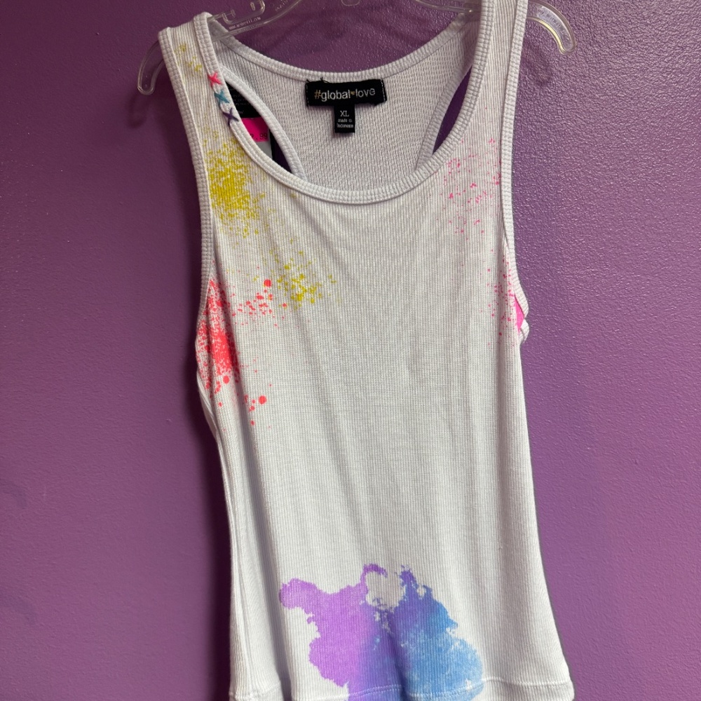 Flowers by Zoe Splatter Tank Top Youth XL NWT